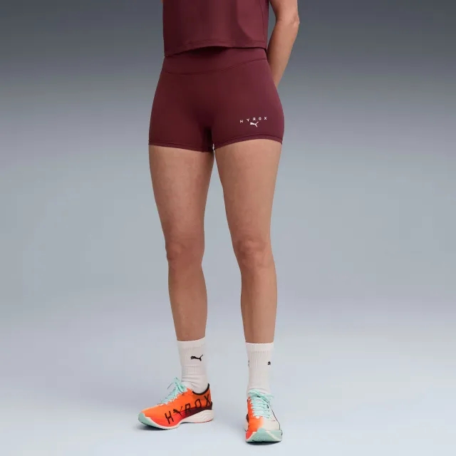 PUMA x HYROX Shapeluxe 3" Tight Shorts Women, Ruby Shimmer, size Large