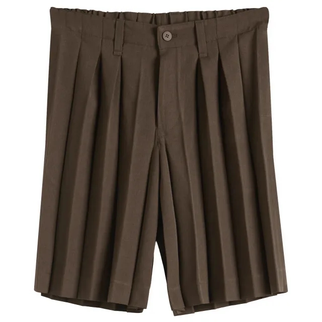 Homme Plissé Issey Miyake Men's Edge Trousers Dark Brown