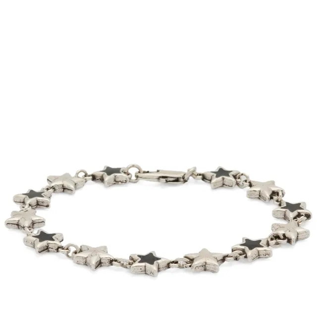 TwoJeys Men's Enameled Stars Bracelet Black/Silver