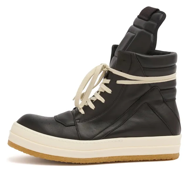 Rick Owens Men's Creep Geobasket Sneaker Black/Milk