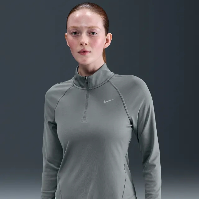 Nike Tempo Women's Dri-FIT 1/4-Zip Running Top - Grey - Sustainable Materials