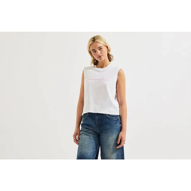 Arsenal Womens Chapman Tank in White, Multicolor