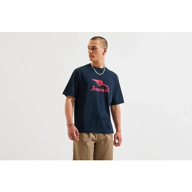 Arsenal Unisex Stamp Print T-Shirt in Navy, Multicolor