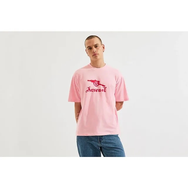 Arsenal Unisex Stamp Print T-Shirt in Pink, Multicolor