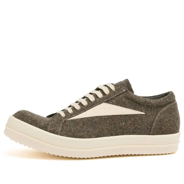 Rick Owens Men's Suede Vintage Sneaks Bosco/Milk/Milk