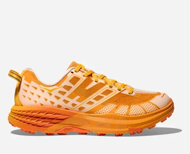Hoka Speedgoat 2 Trail Shoes In Dawn Light/Sun Coral