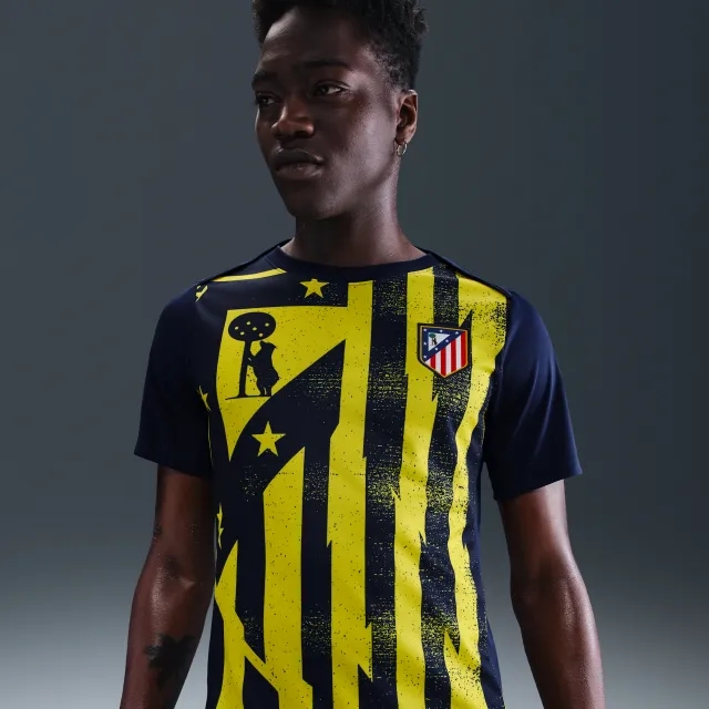 Atlético Madrid Academy Pro Away Men's Nike Dri-FIT Football Pre-Match Short-Sleeve Top - Blue - Recycled Polyester