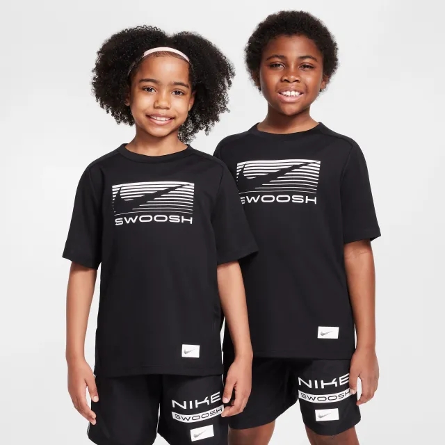 Nike Multi Older Kids' (Boys') Dri-FIT Short-Sleeve Top - Black - Recycled Polyester Minimum