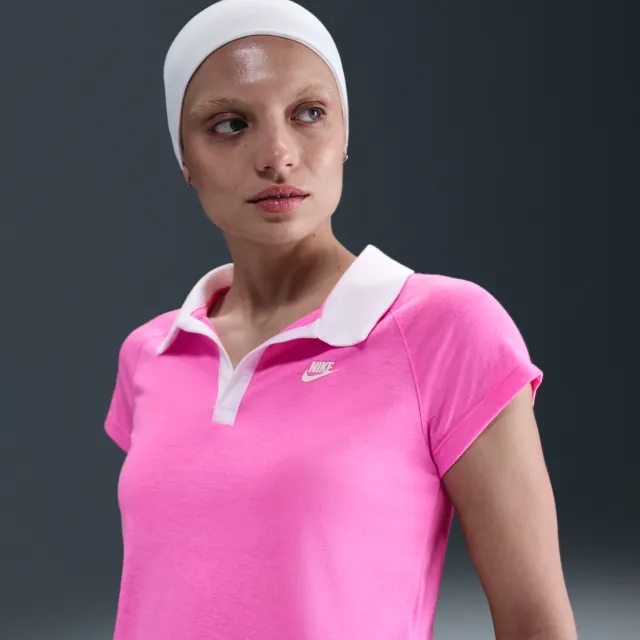 Nike Sportswear Women's Slim Retro Polo Top - Pink - Sustainable Materials