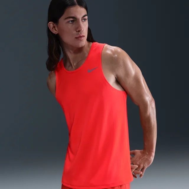 Nike Miler Men's Dri-FIT Running Tank Top - Red - Recycled Polyester