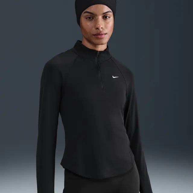 Nike Tempo Swoosh Run Women's Dri-FIT 1/4-Zip Running Top - Black - Sustainable Materials