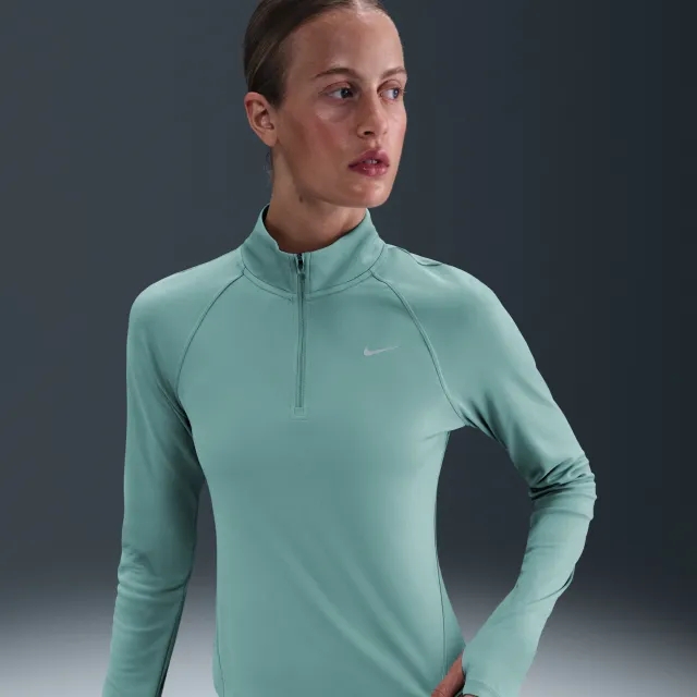 Nike Tempo Women's Dri-FIT 1/4-Zip Running Top - Green - Sustainable Materials