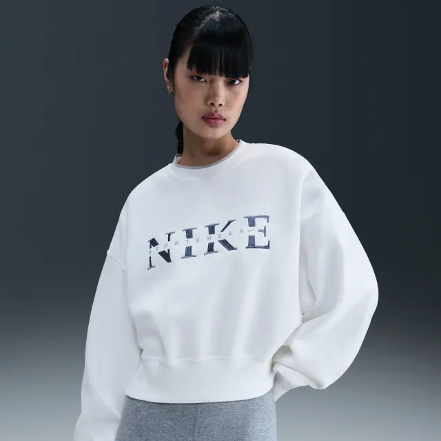 Nike Sportswear Phoenix Fleece Women's Oversized Crew-Neck Sweatshirt - White - Fleece