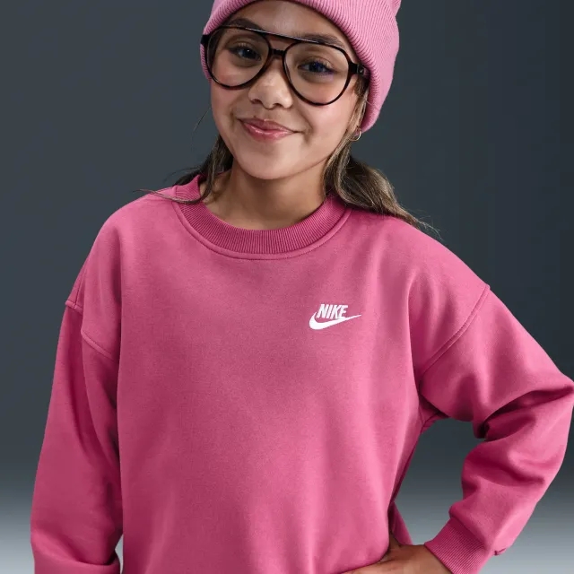 Nike Sportswear Club Fleece Older Kids' Oversized Sweatshirt - Purple - Fleece > Club Fleece