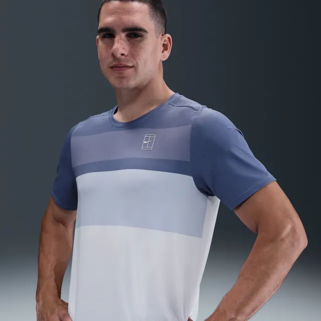 NikeCourt Advantage Men's Tennis Top - Blue - Sustainable Materials