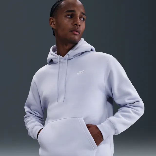 Nike Club Men's Pullover Fleece Hoodie - Grey - Fleece > Club Fleece