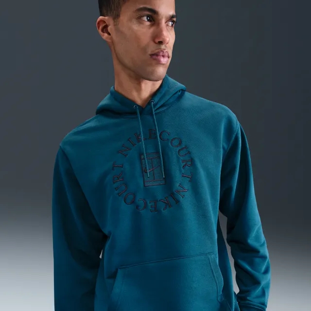 NikeCourt Heritage Men's Dri-FIT French Terry Tennis Pullover Hoodie - Blue - Fleece