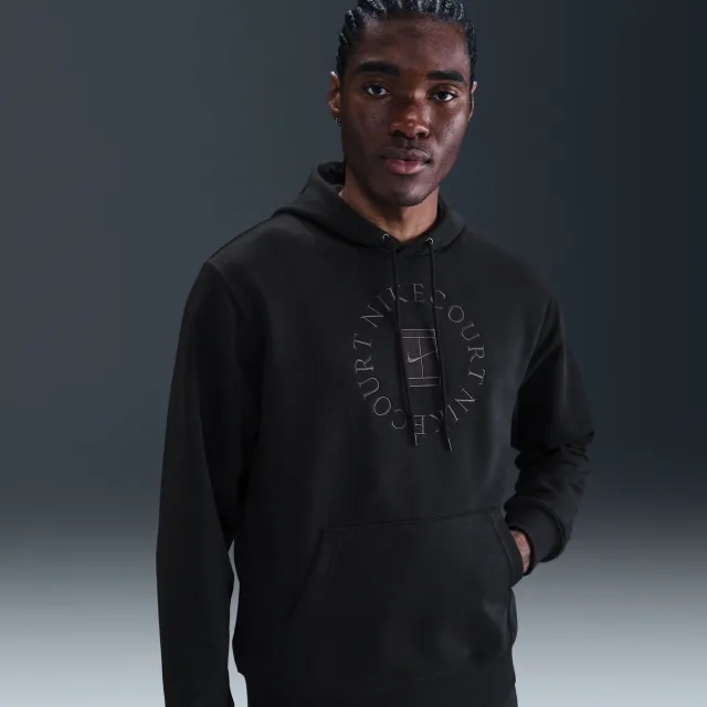 NikeCourt Heritage Men's Dri-FIT French Terry Tennis Pullover Hoodie - Black - Fleece