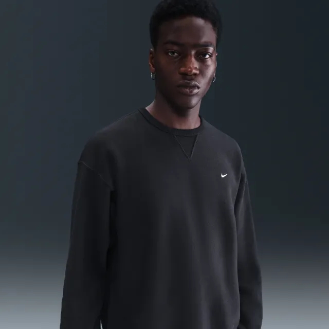 Nike Solo Swoosh Men's Fleece Crew - Black - Fleece