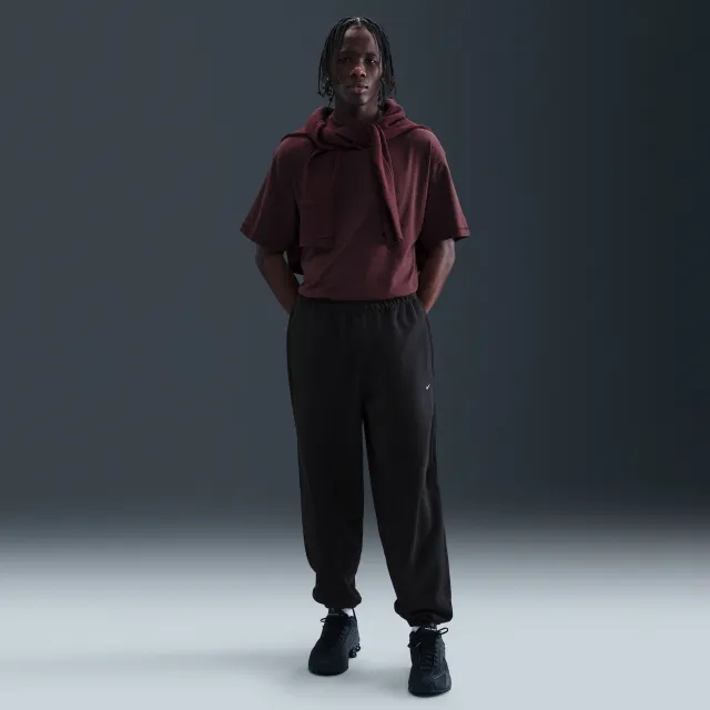 Nike Solo Swoosh Men's Cuffed Fleece Trousers - Black - Fleece