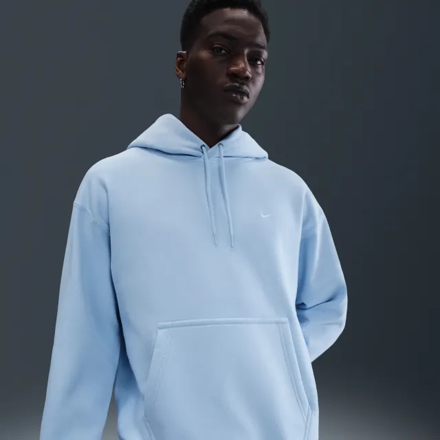 Nike Solo Swoosh Men's Pullover Hoodie - Blue - Fleece