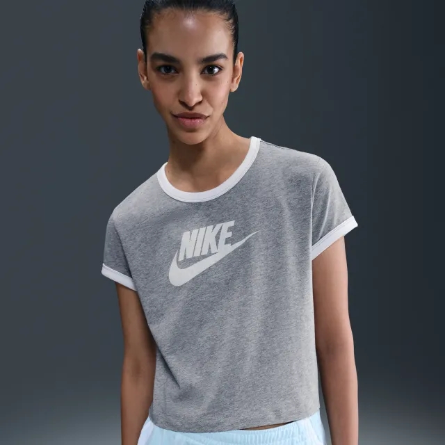 Nike Sportswear Women's Short-Sleeve Ringer T-Shirt - Grey