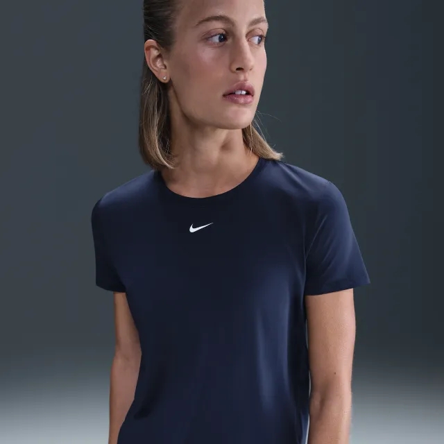 Nike One Classic Women's Dri-FIT Short-Sleeve Top - Blue - Sustainable Materials