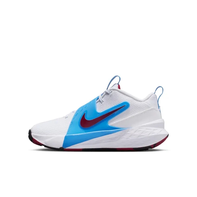 Nike Team Hustle D 12 Older Kids' Basketball Shoes - White - Sustainable Materials