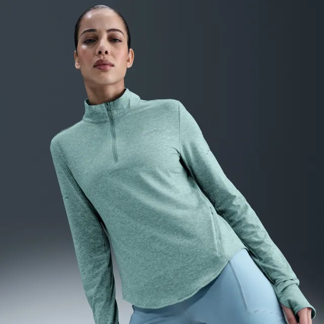 Nike Swift Women's Dri-FIT UV 1/4-Zip Running Top - Green - Sustainable Materials