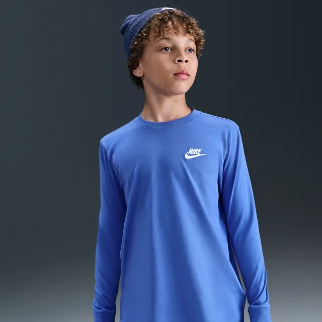 Nike Sportswear Older Kids' Long-Sleeve T-Shirt - Blue