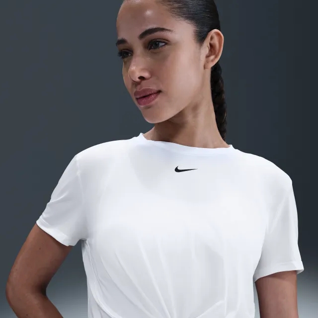 Nike One Classic Women's Dri-FIT Twist Short-Sleeve Top - White - Sustainable Materials