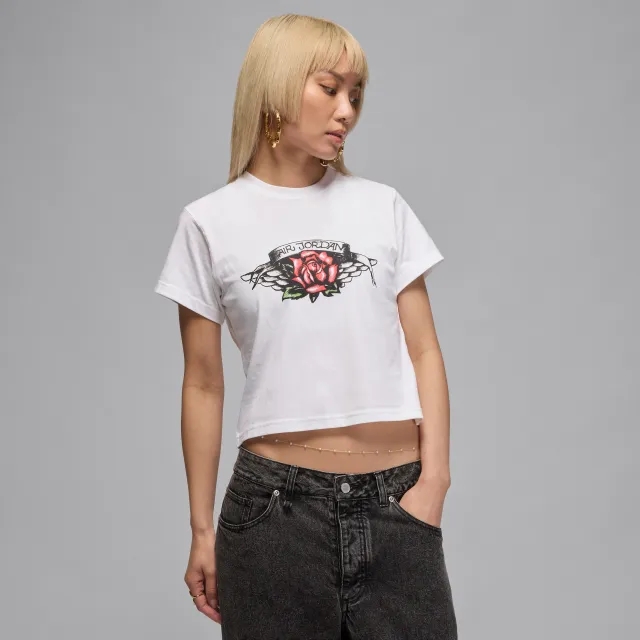 Nike Jordan Flight Women's Slim-Fit Graphic T-Shirt - White