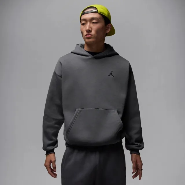 Nike Jordan Brooklyn Fleece Men's Oversized Pullover Hoodie - Grey - Fleece