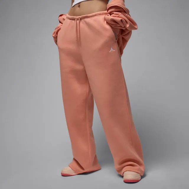Nike Jordan Brooklyn Fleece Women's Open-Hem Trousers - Orange - Fleece