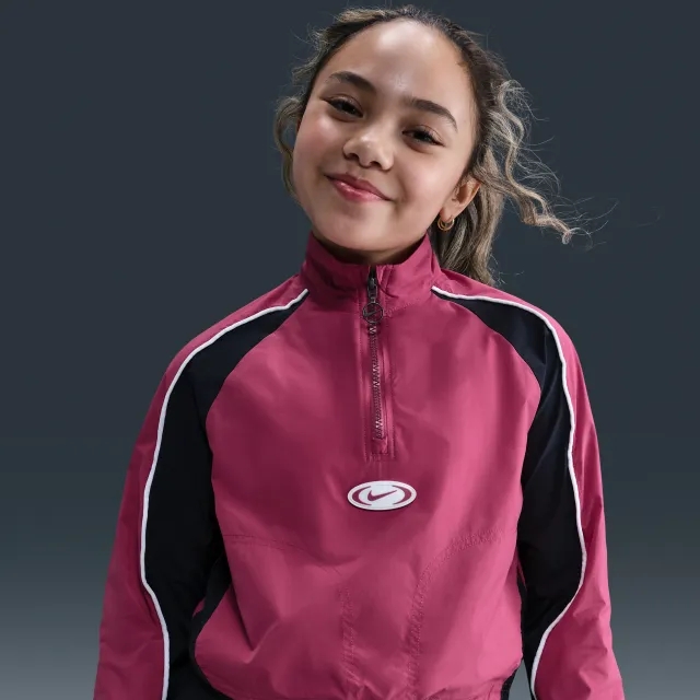 Nike Sportswear Girls' 1/4-Zip Tracksuit Jacket - Purple