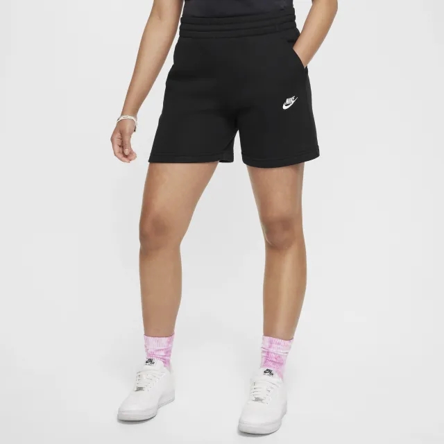 Nike Sportswear Club Fleece Older Kids' (Girls') 13cm (approx.) French Terry Shorts - Black - Fleece > Club Fleece