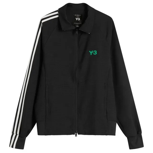 End. x Y-3 Track Top 3 Stripes Black/Metallic Silver/Court Green