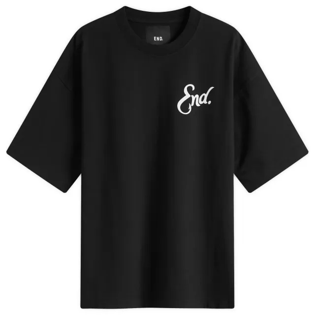 END. Coastal Fish Bar By The Sea T-Shirt Black