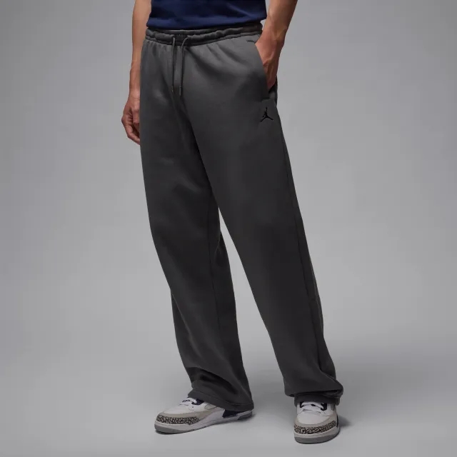 Nike Jordan Brooklyn Fleece Men's Oversized Open-Hem Trousers - Grey - Cotton/Polyester