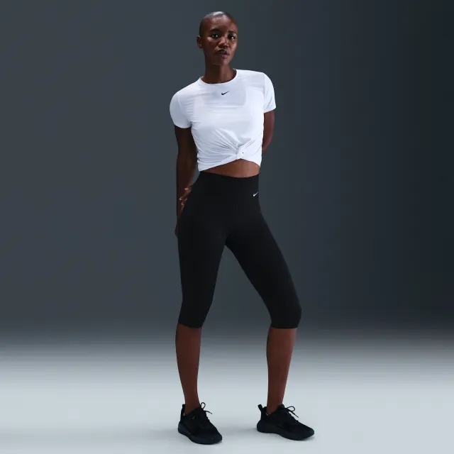 Nike One Women's High-Waisted Capri Leggings - Black - Polyester/Elastane