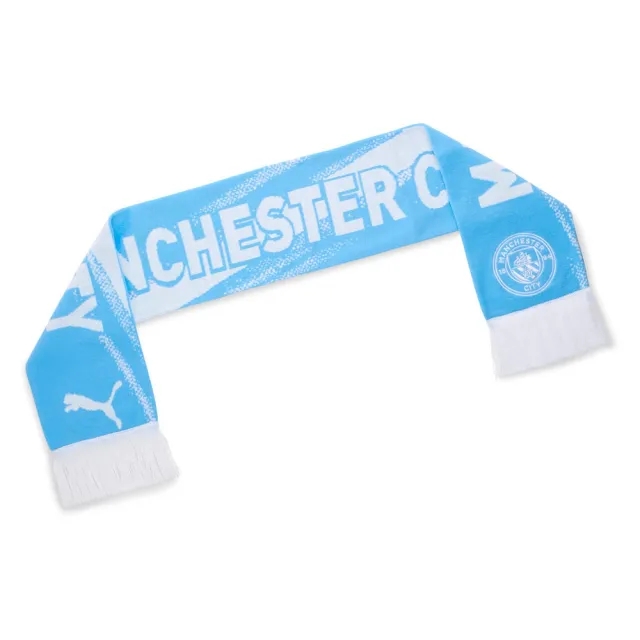 PUMA Manchester City Essentials Scarf, Light Blue/White