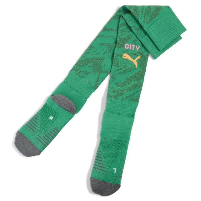 PUMA Manchester City 25/26 Goalkeeper Socks Men, Archive Green/Heat Fire, size 12-14