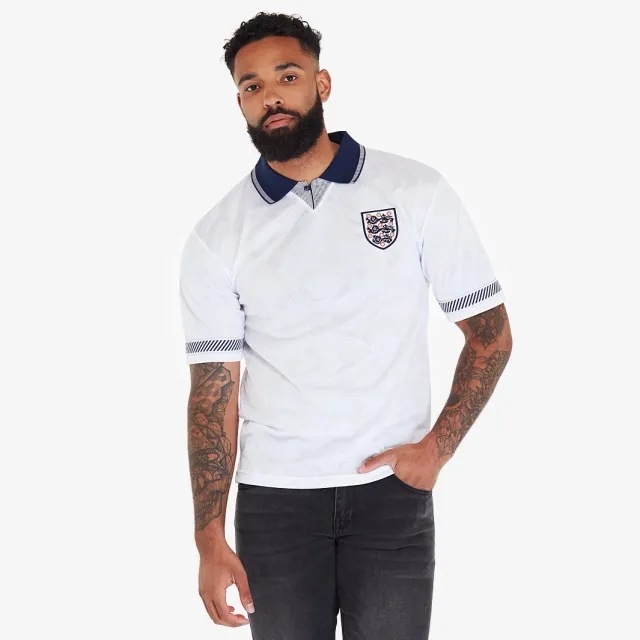 Score Draw Retro England 1990 World Cup Home Football Shirt