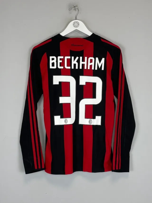 2008/09 AC MILAN BECKHAM #32 L/S HOME SHIRT (S) ADIDAS | Cult Kits