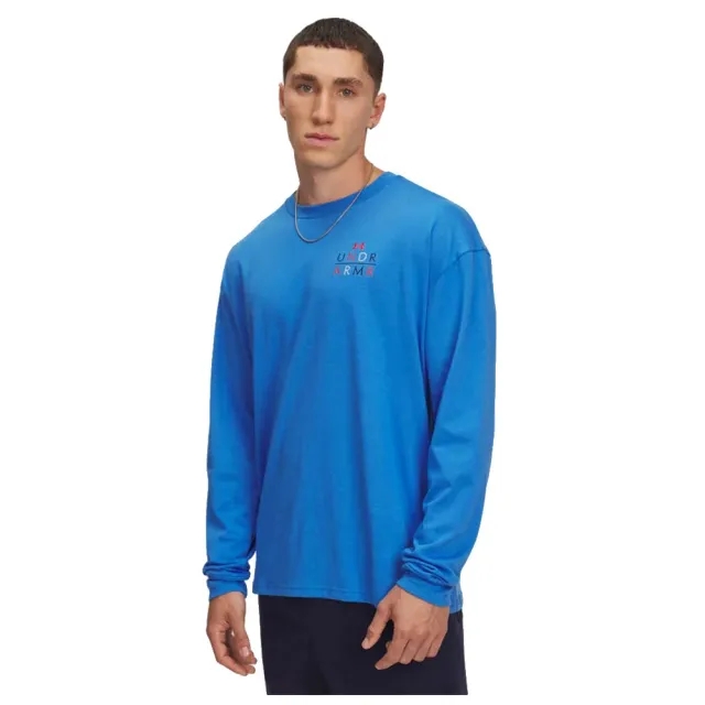 Under Armour  Modern Sport Heavyweight Men's Oversized Long Sleeve Blue Atlantis / Summit White L