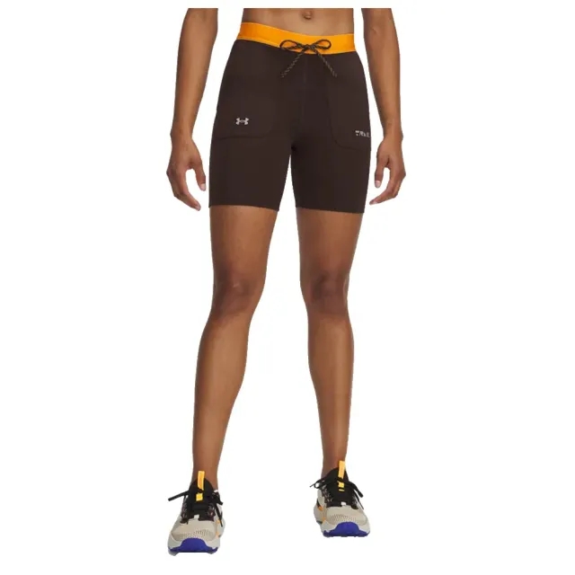 Under Armour  Trail Run Fitted Women's 6 Shorts Kona Brown / Squad Orange / Reflective L