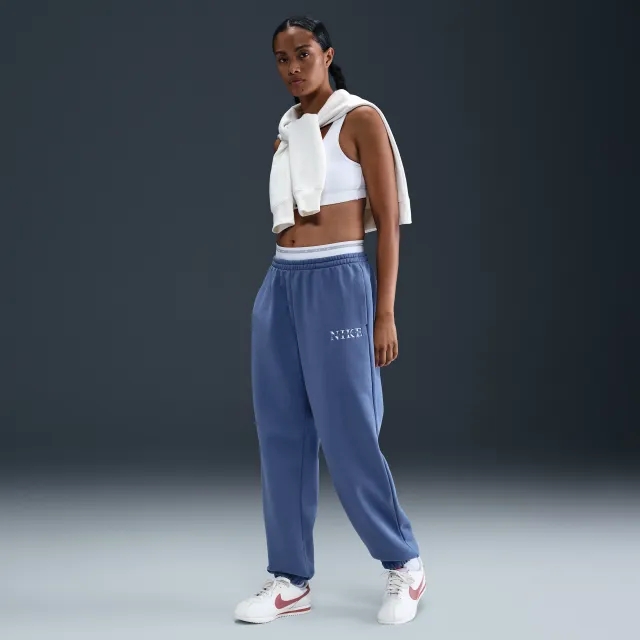 Nike Sportswear Phoenix Fleece Women's High-Waisted Tracksuit Bottoms - Blue - Cotton/Polyester