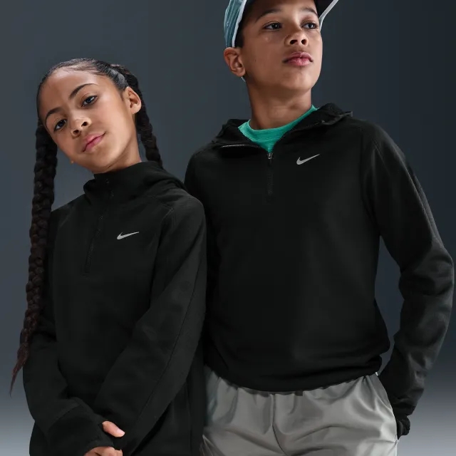 Nike Older Kids' Therma-FIT 1/4-Zip Top - Black - Polyester