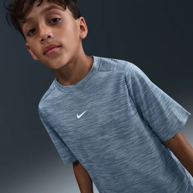 Nike Multi Older Kids' Dri-FIT Short-Sleeve Top - Blue - Polyester