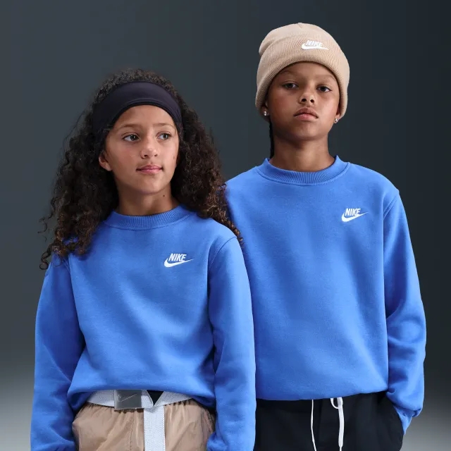 Nike Sportswear Club Fleece Older Kids' Sweatshirt - Blue - Cotton/Polyester